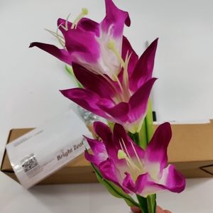 Bight Zeal New Solar Purple Lilies Stake Light